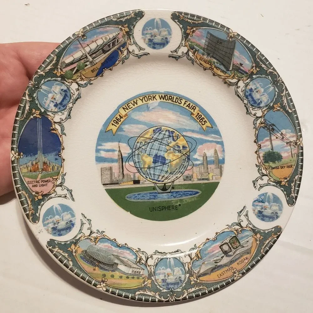 Vintage New York World's Fair‎ 1964 1965 Souvenir Plate Unisphere